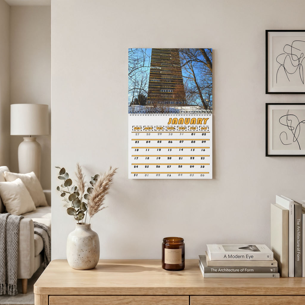 Warsaw Blue, Cities Series, Colored Grid, Wall Calendar (2027)