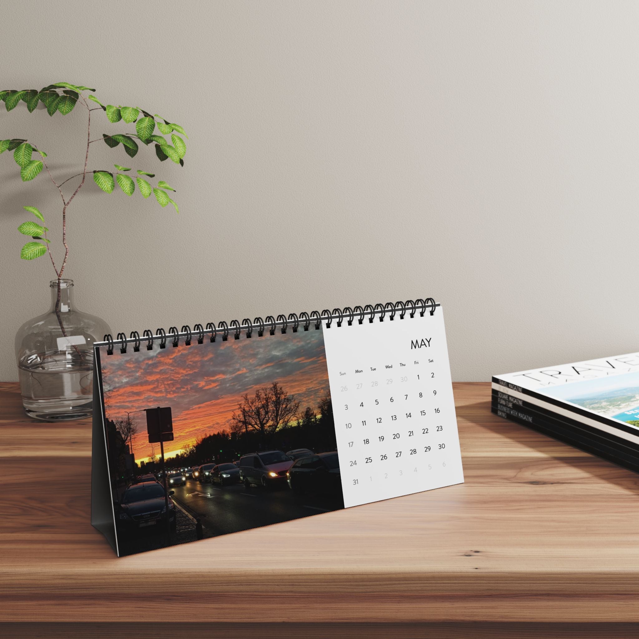 Warsaw Night, Cities Series, Desktop Calendar (2026)
