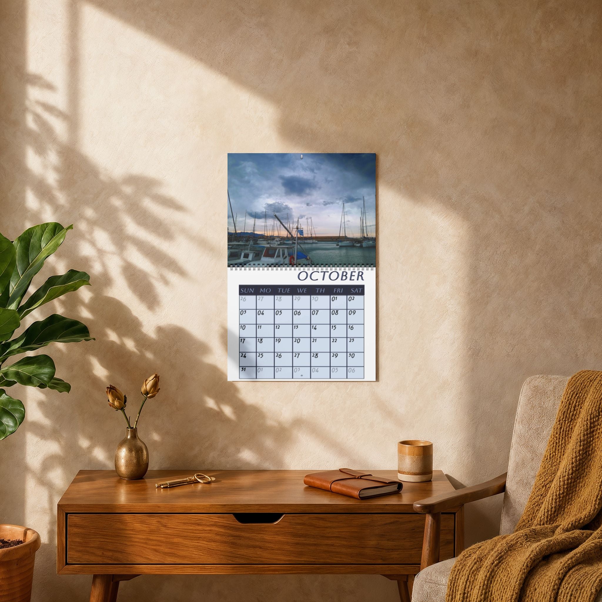 Heraklion City, Cities Series, Colored Grid, Desk Calendar (2027)