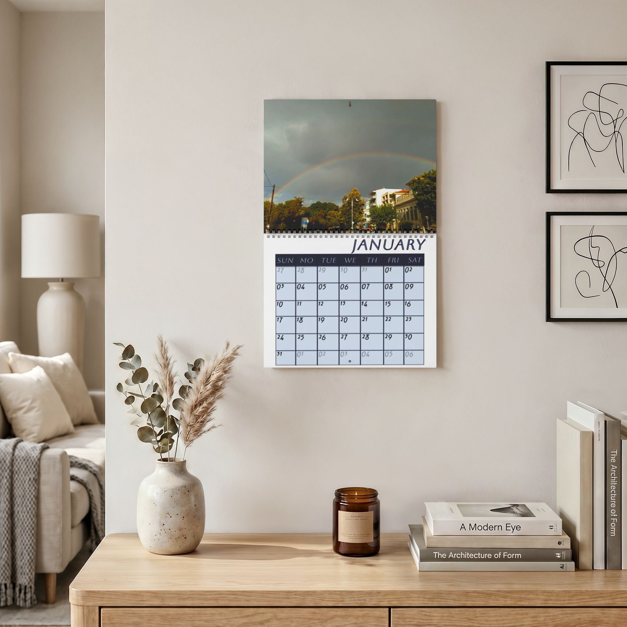 Heraklion City, Cities Series, Colored Grid, Desk Calendar (2027)