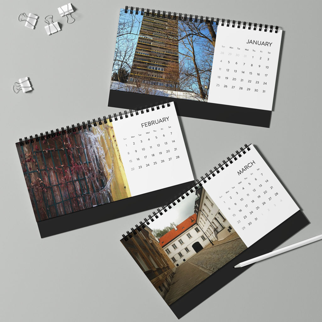 Warsaw Night, Cities Series, Desktop Calendar (2026)