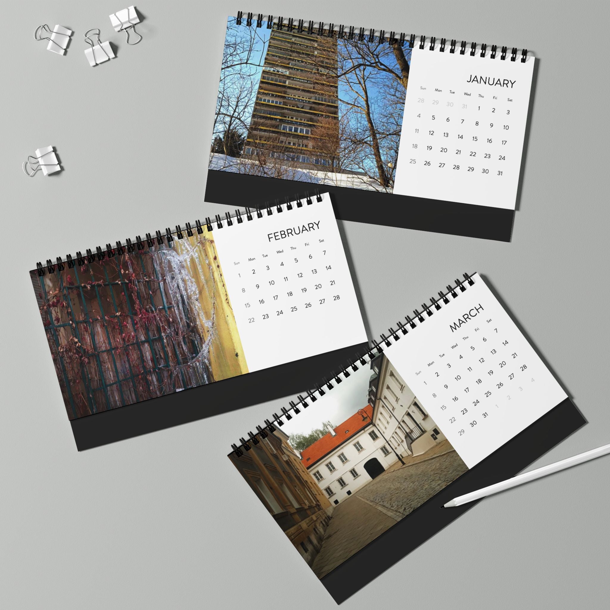 Warsaw Night, Cities Series, Desktop Calendar (2026)