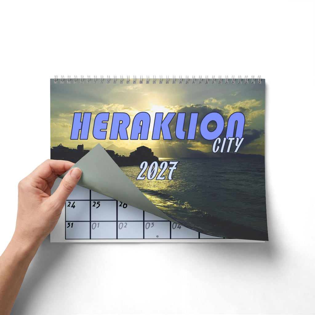Heraklion City, Cities Series, Colored Grid, Desk Calendar (2027)