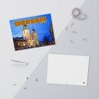 Warsaw Blue, Cities Series, Colored Grid, Wall Calendar (2027)