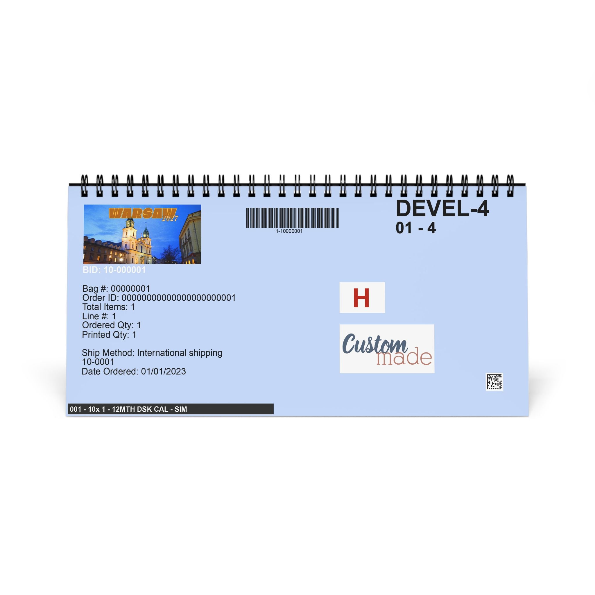 Warsaw Blue, Cities Series, Desk Calendar (2027)